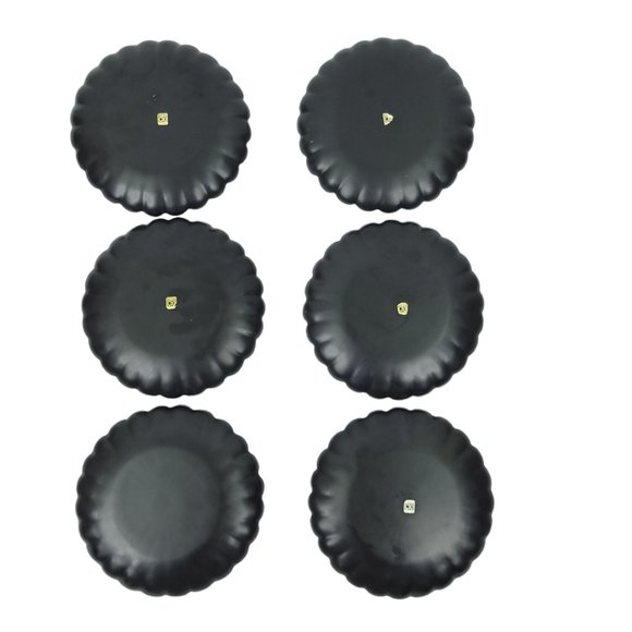 Vintage Serving Platter Tray Appetizer Dessert Plates Set Gold Flower Retro MCM - Picture 8 of 11